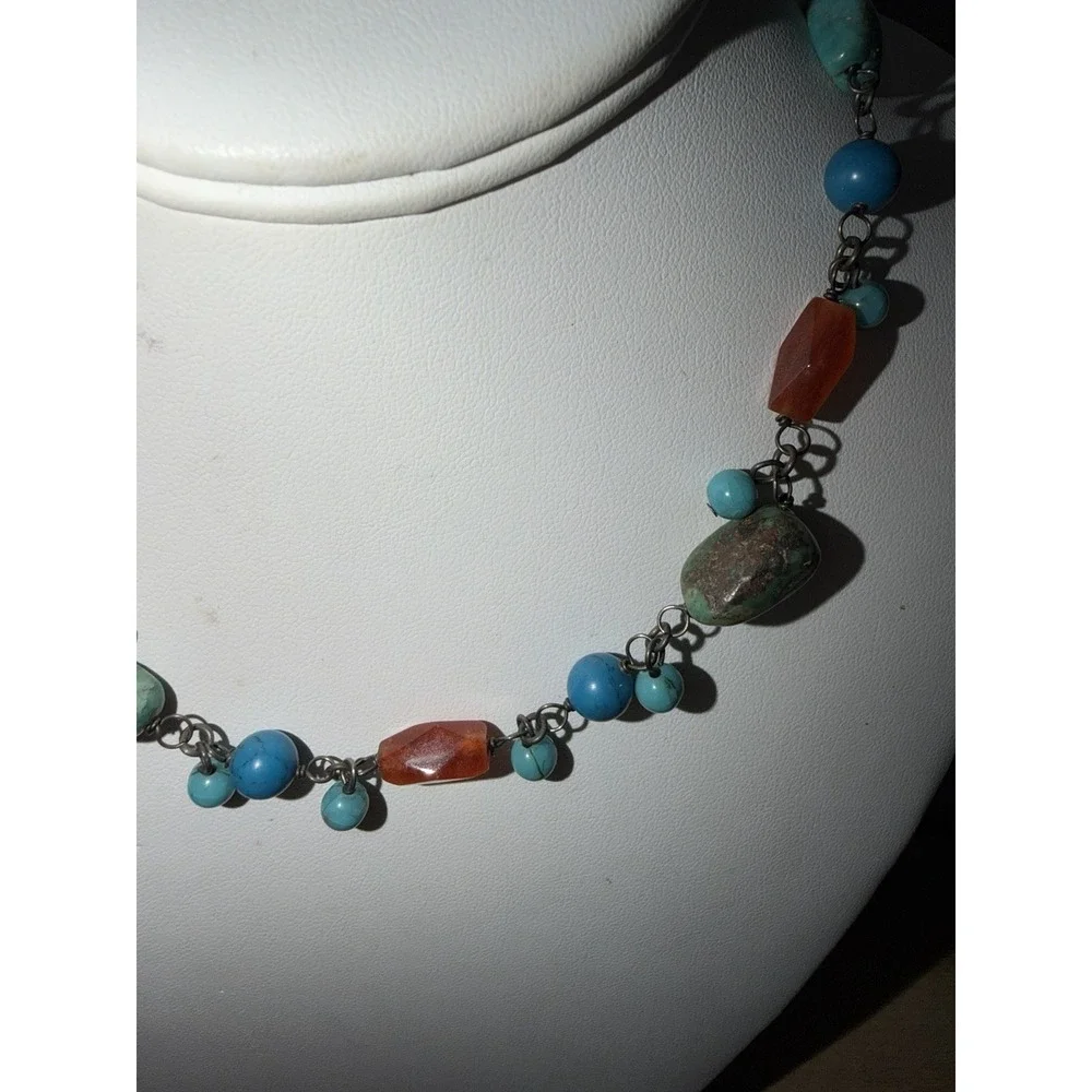Vintage Turquoise,‎ Coral Choker Necklace Choker